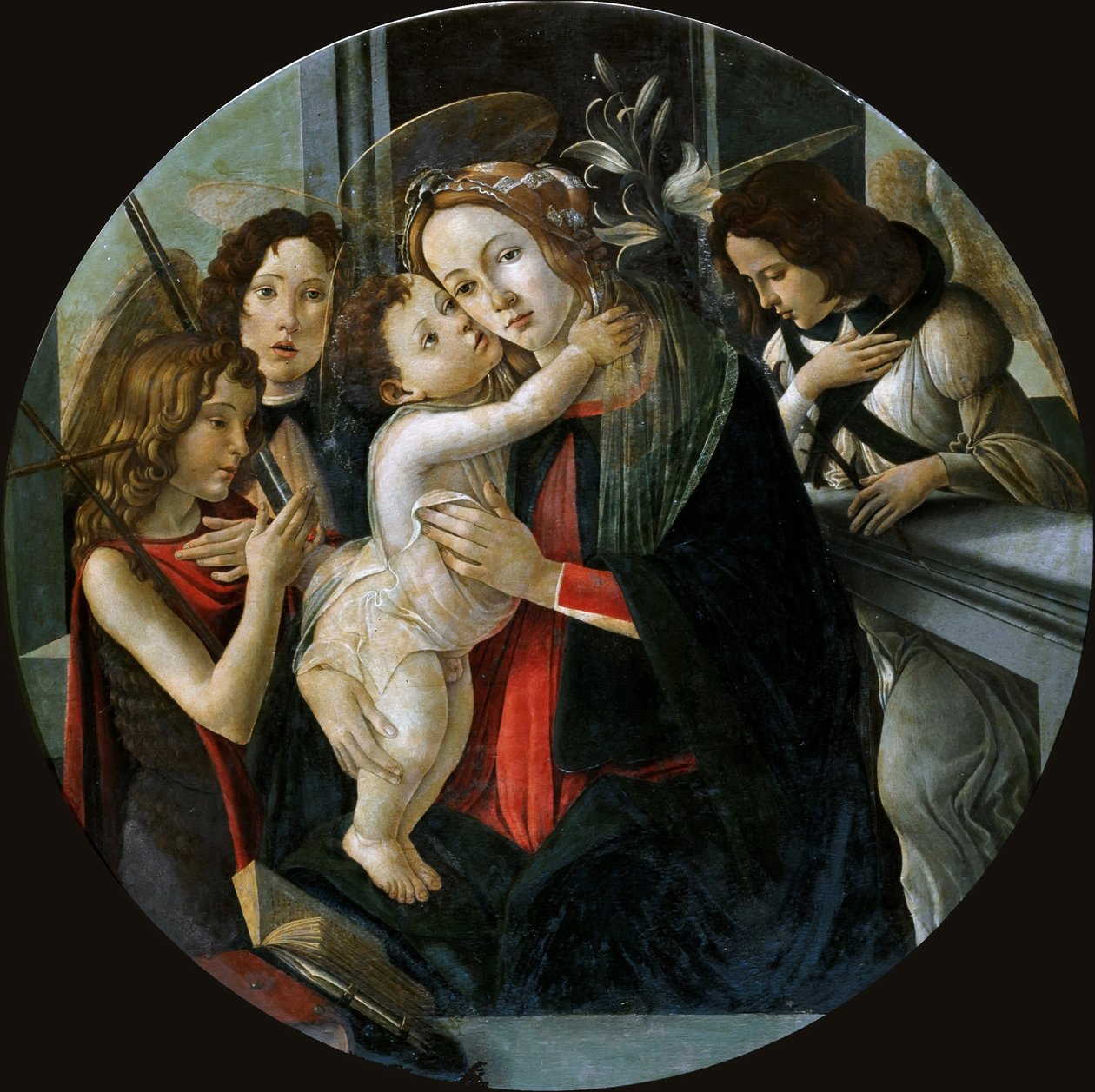 Madonna z Dzieciątkiem ze św. Janem i dwoma aniołami. autorstwa Sandro Botticelli