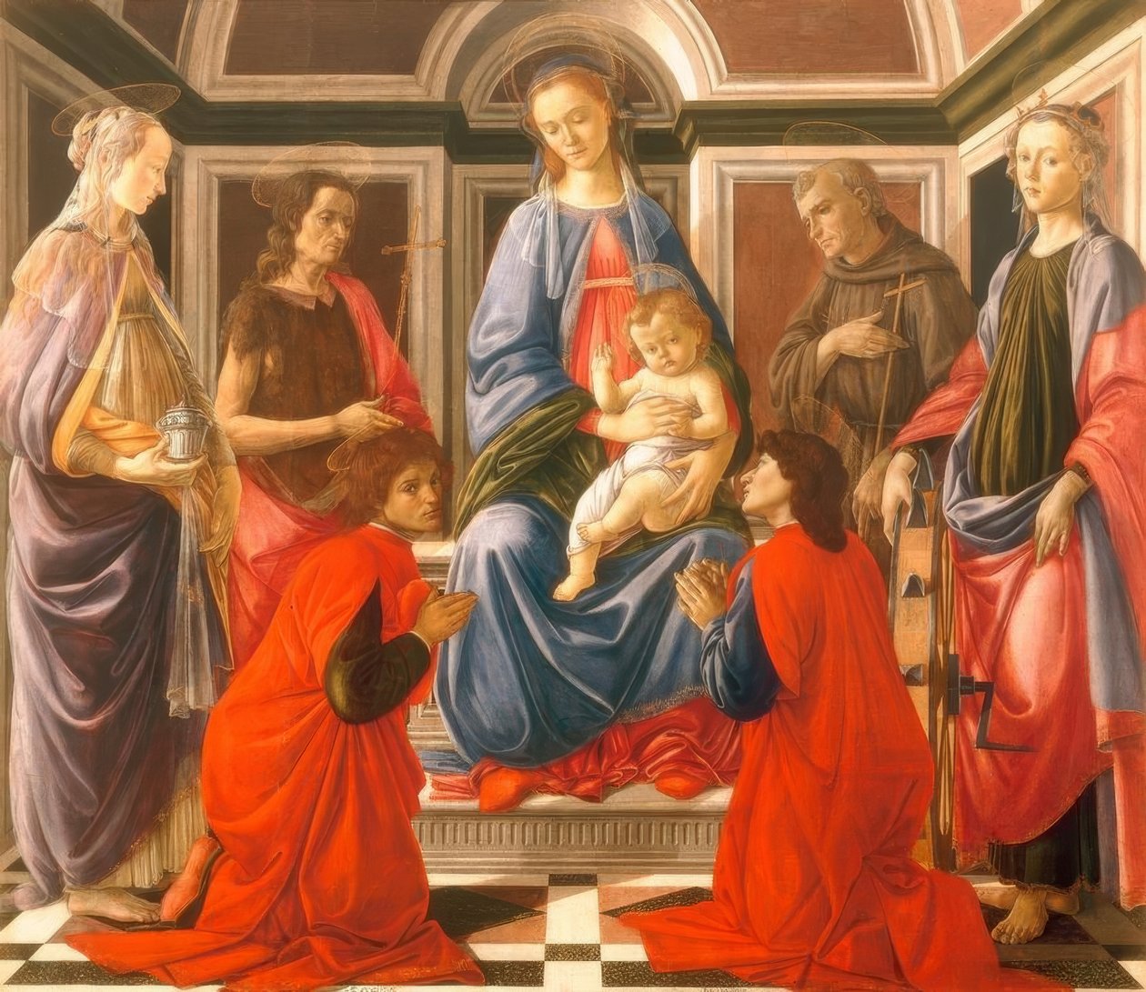 Madonna intronizowana z dzieckiem i autorstwa Sandro Botticelli