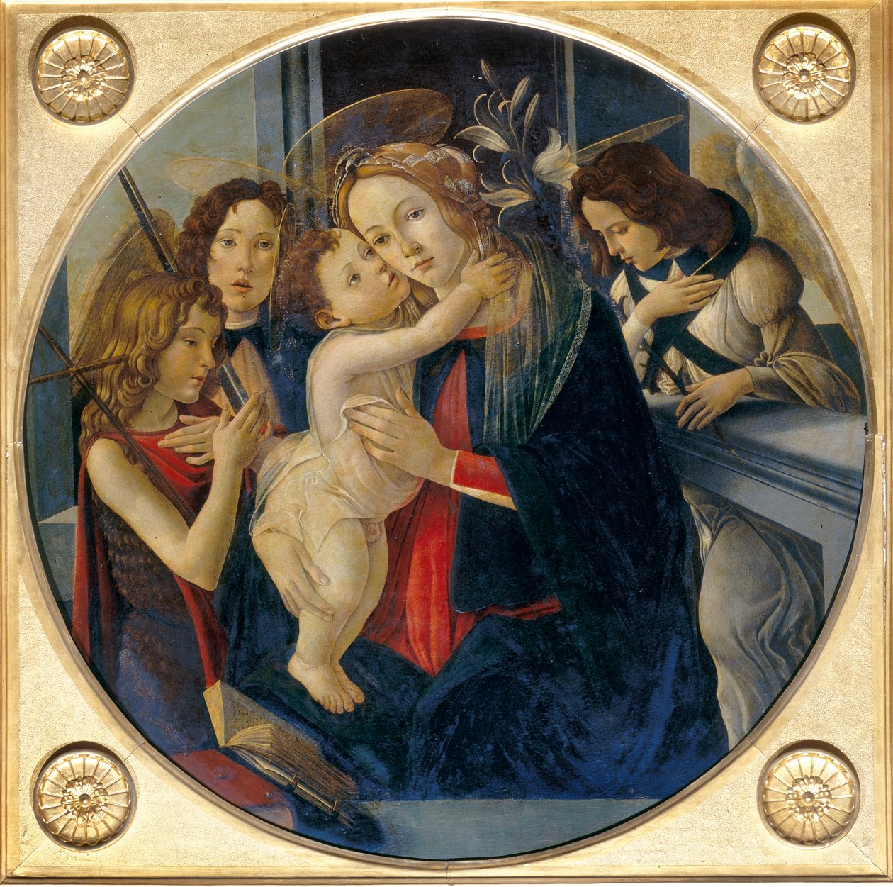 Madonna z Dzieciątkiem, młody św. Jan Chrzciciel i anioły autorstwa Sandro and workshop Botticelli