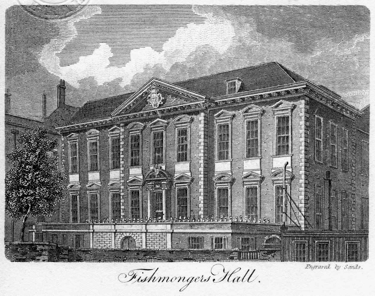 Hala handlarzy ryb, City of London, 1811. autorstwa Sands