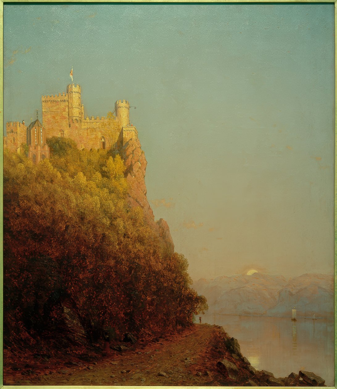 Zamek Rheinstein / obraz Sanforda Robinsona Gifford autorstwa Sanford Robinson Gifford
