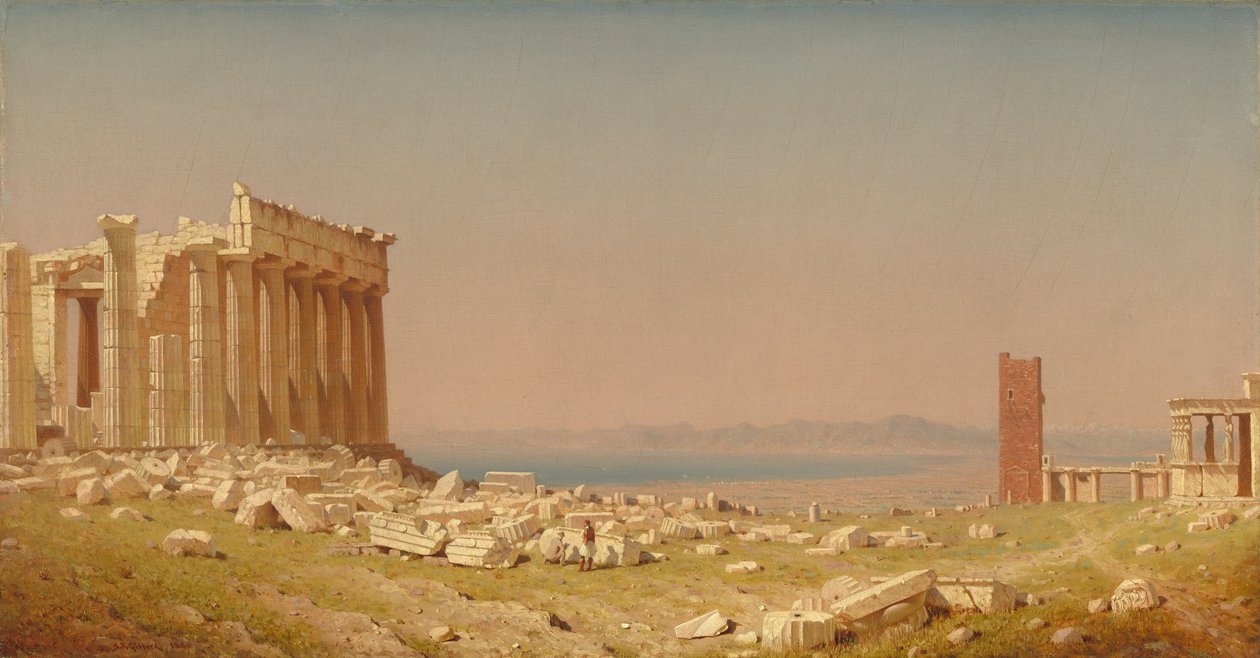 Ruiny Partenonu, 1880 autorstwa Sanford Robinson Gifford