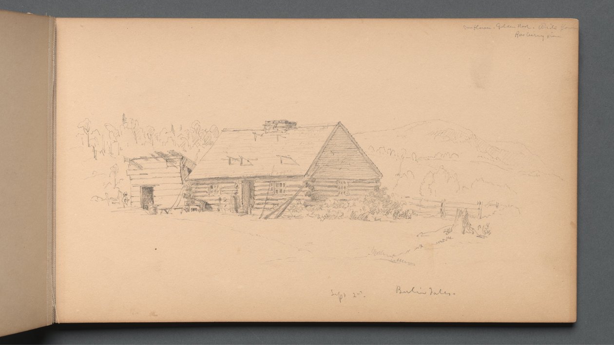 Szkicownik, strona 14: "Upadek Berlina 2 września" autorstwa Sanford Robinson Gifford