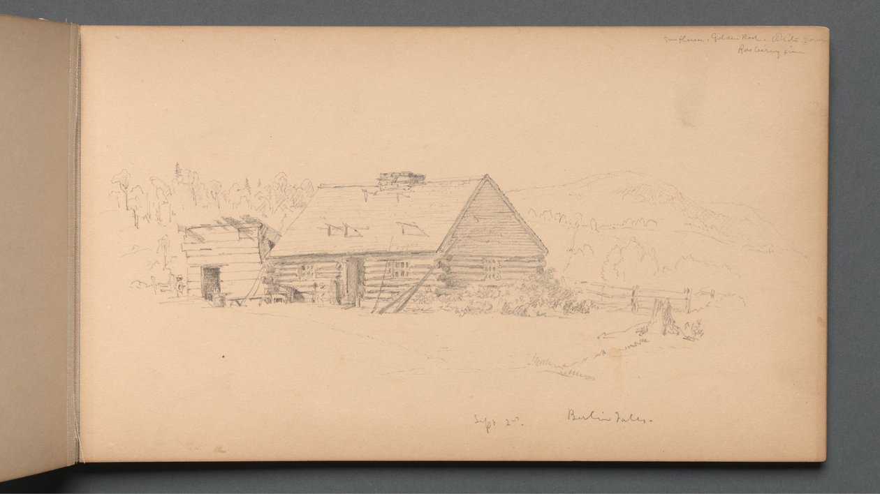 Szkicownik, strona 14: "Upadek Berlina 2 września" autorstwa Sanford Robinson Gifford