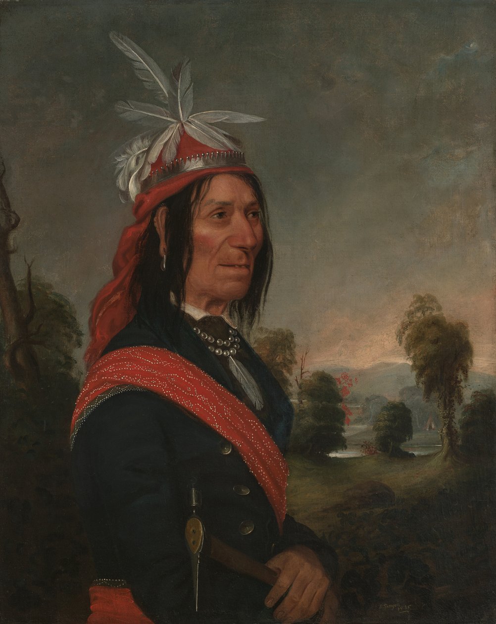 Portret Ossahinty, wodza narodu Onondaga autorstwa Sanford Thayer