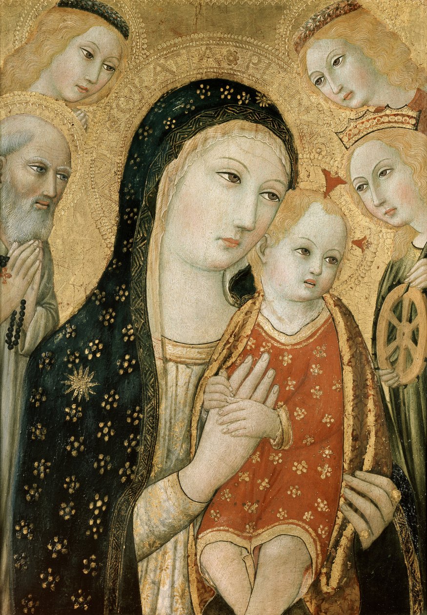 Madonna z Dzieciątkiem z Św. Dominik i Katarzyna Aleksandryjska, XV w. autorstwa Sano di Pietro