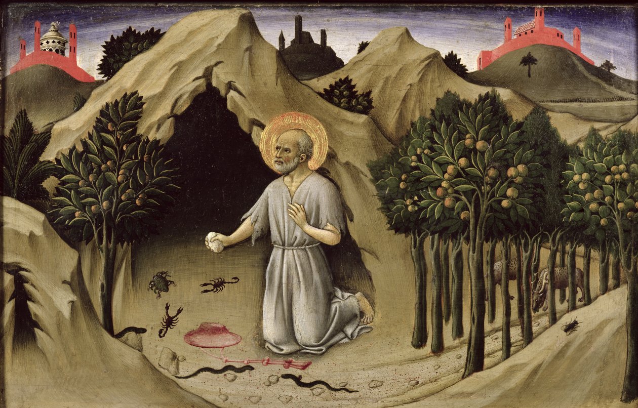 Pokuta św. Hieronima, 1444 autorstwa Sano di Pietro