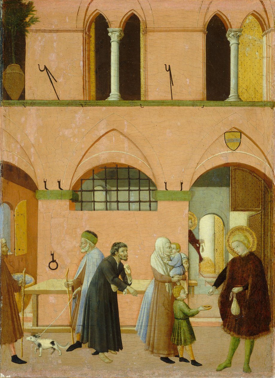 Św. Antoni rozdający swoje bogactwo ubogim, 14301435 autorstwa Sano di Pietro