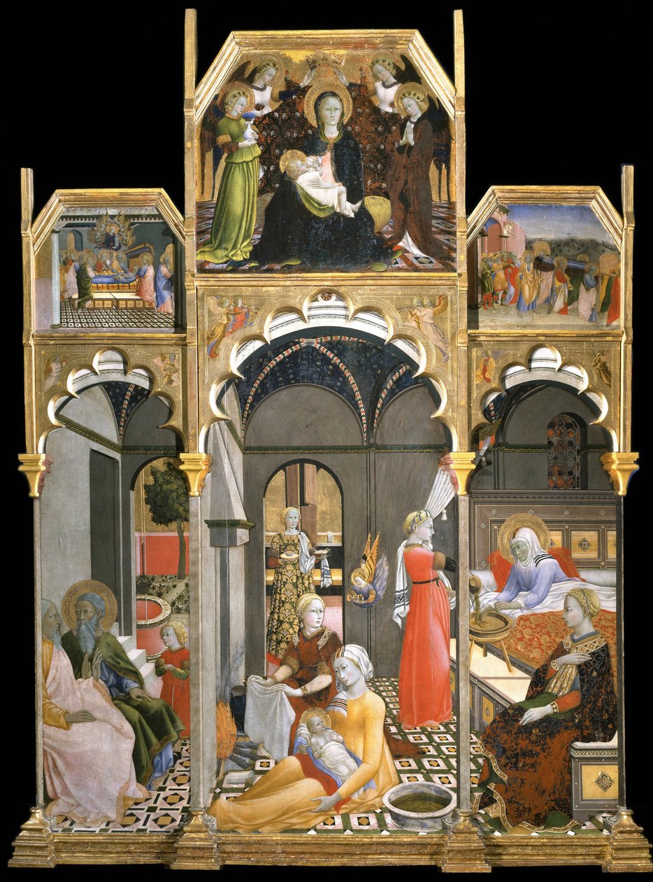 Narodziny Dziewicy Sceny z Życia Dziewicy, 1437-1439 autorstwa Sano di Pietro
