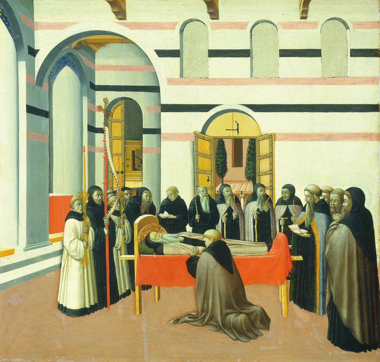 Śmierć św. Antoniego, c. 14301435 autorstwa Sano di Pietro