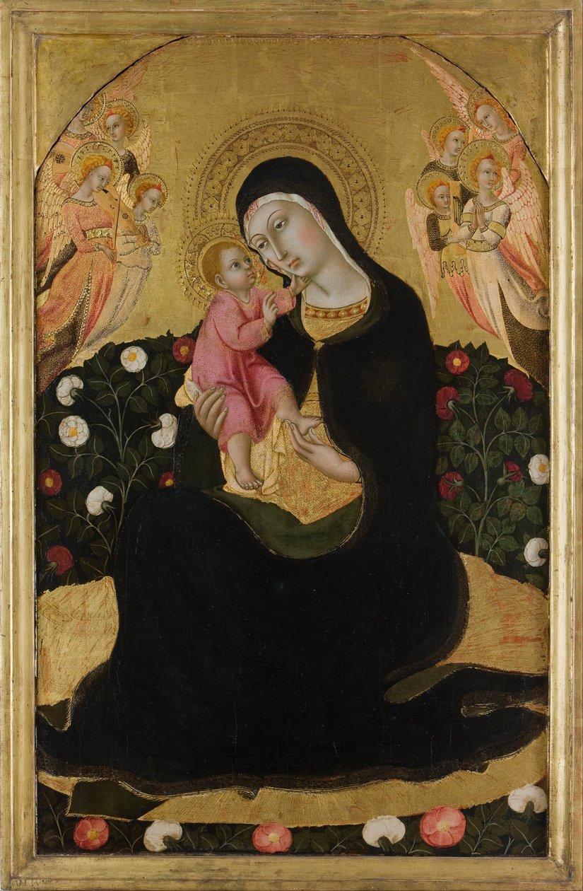 Dziewica z Dzieciątkiem i Aniołami Madonna Pokory, połowa XV wieku. autorstwa Sano di Pietro
