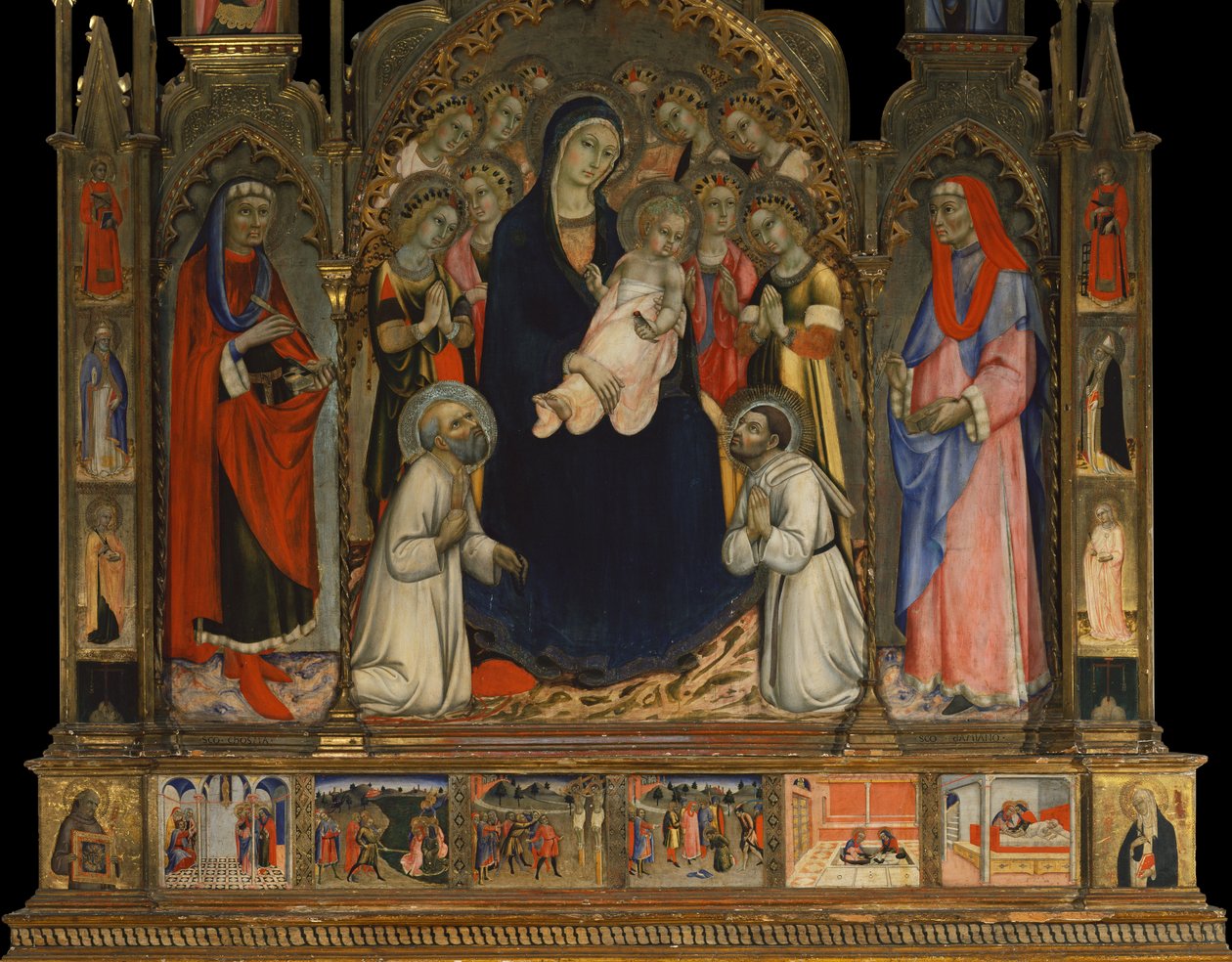Ołtarz Świętych Kosmy i Damiana (obraz na desce) autorstwa Sano di also Ansano di Pietro di Mencio Pietro