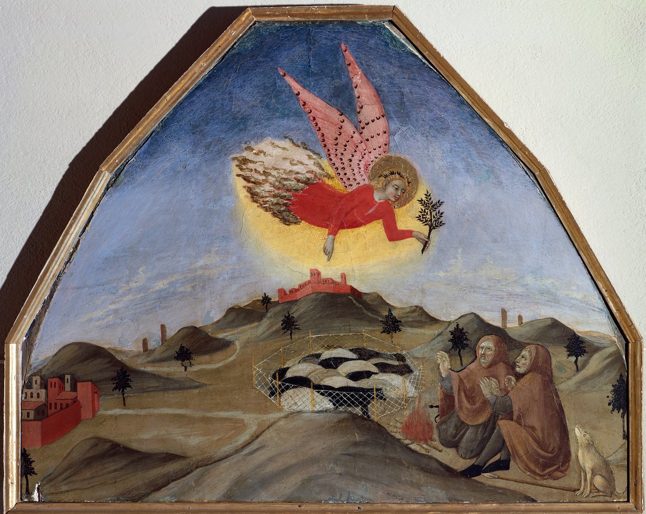 Ogłoszenie do pasterzy, Sano di Pietro (1406-1481) autorstwa Sano di also Ansano di Pietro di Mencio Pietro