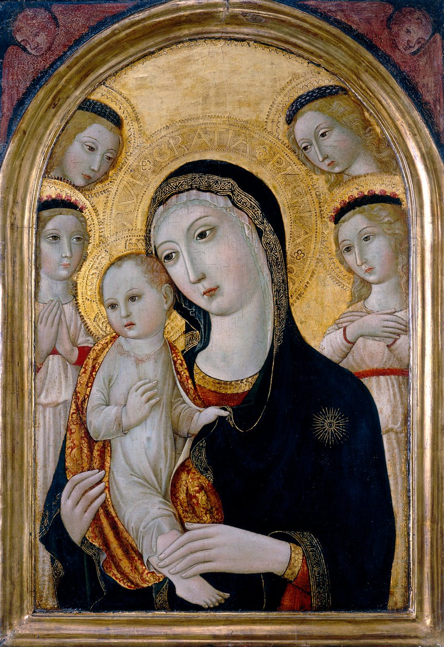 Madonna z Dzieciątkiem z Aniołami, ok. 1480 autorstwa Sano di also Ansano di Pietro di Mencio (workshop of) Pietro