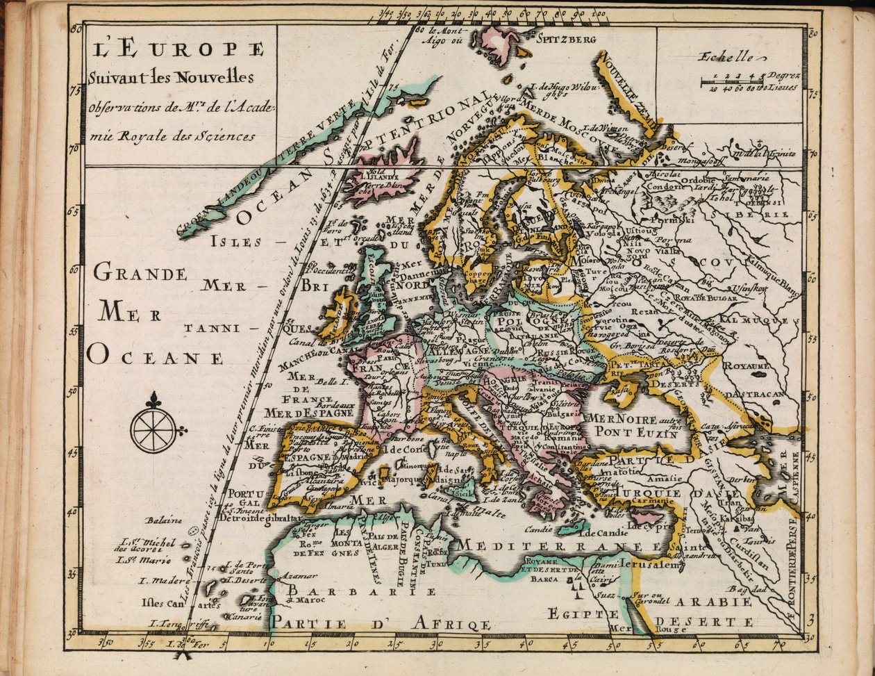 Mapa ze zbiorów map Biblioteki Narodowej. Mapa została opublikowana w latach (1690-1708) i przedstawia Europę autorstwa Sanson chez Mortier