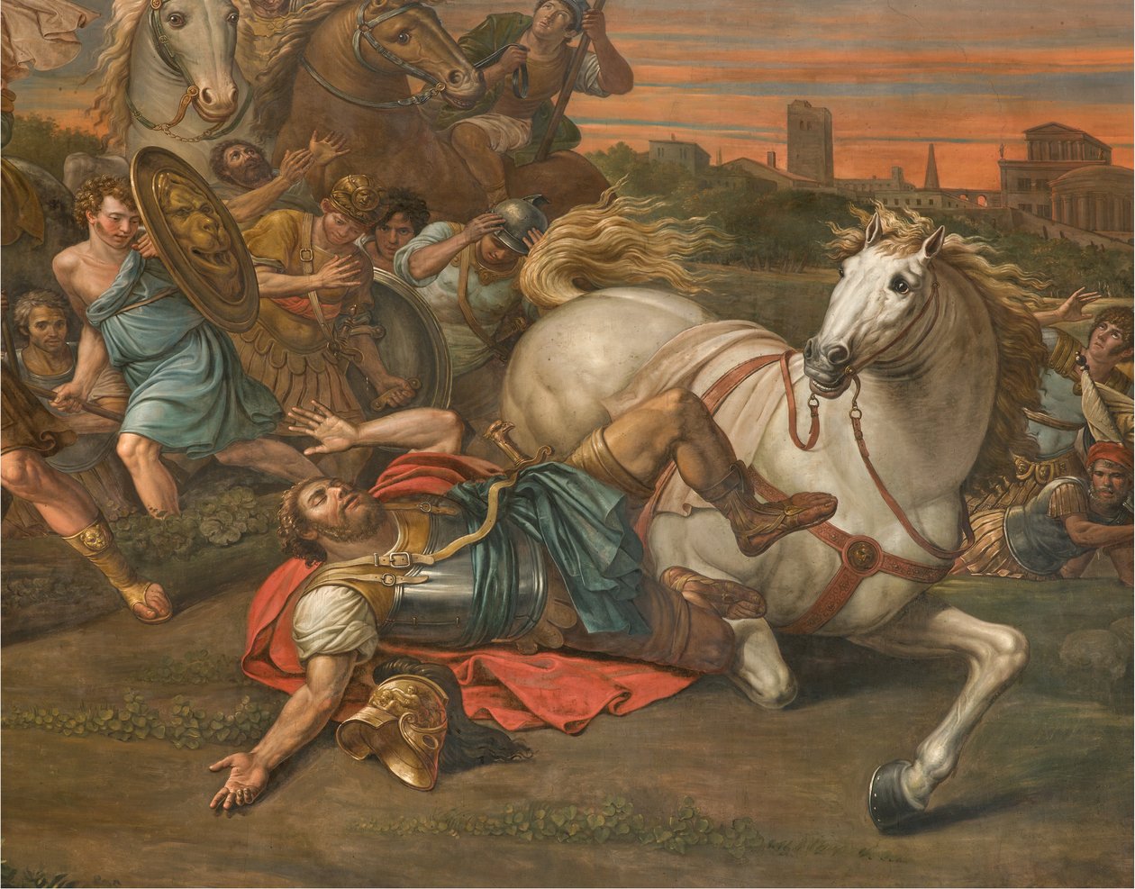 Ściana naprzeciwko przeciwfasady północnego transeptu, Sante Legnani, Konwersja Saula 1814, Niski detal autorstwa Sante Legnani