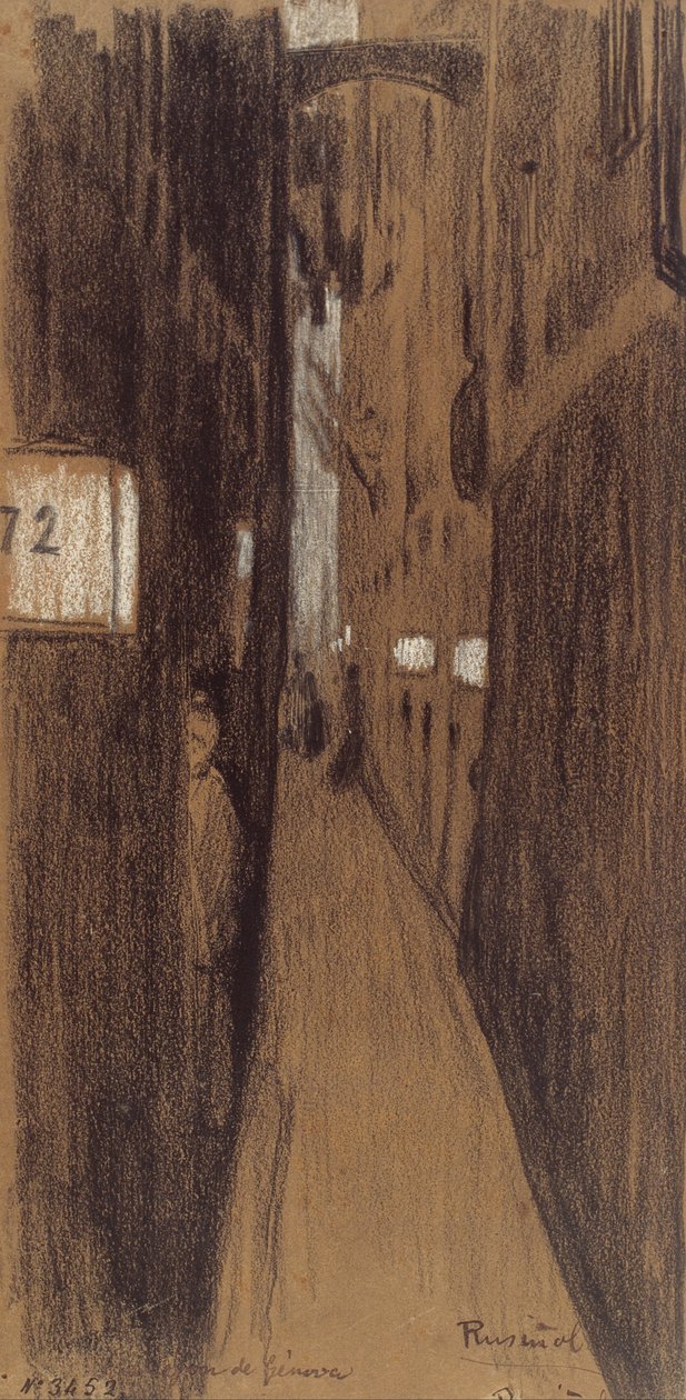 Aleja w Genui autorstwa Santiago Rusiñol