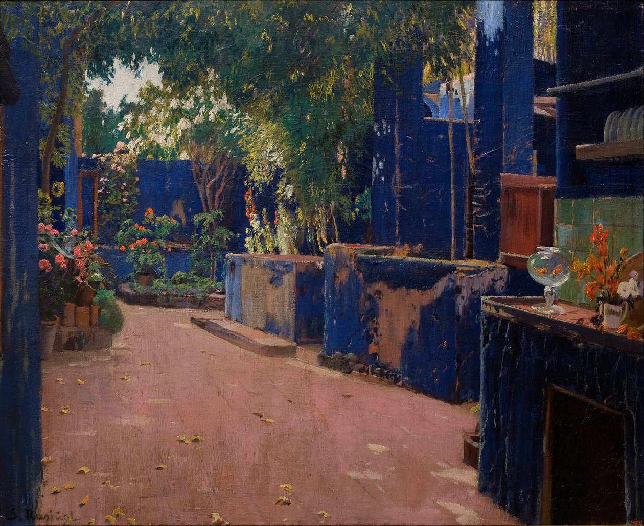 Niebieski dziedziniec. Arenys de Munt autorstwa Santiago Rusiñol