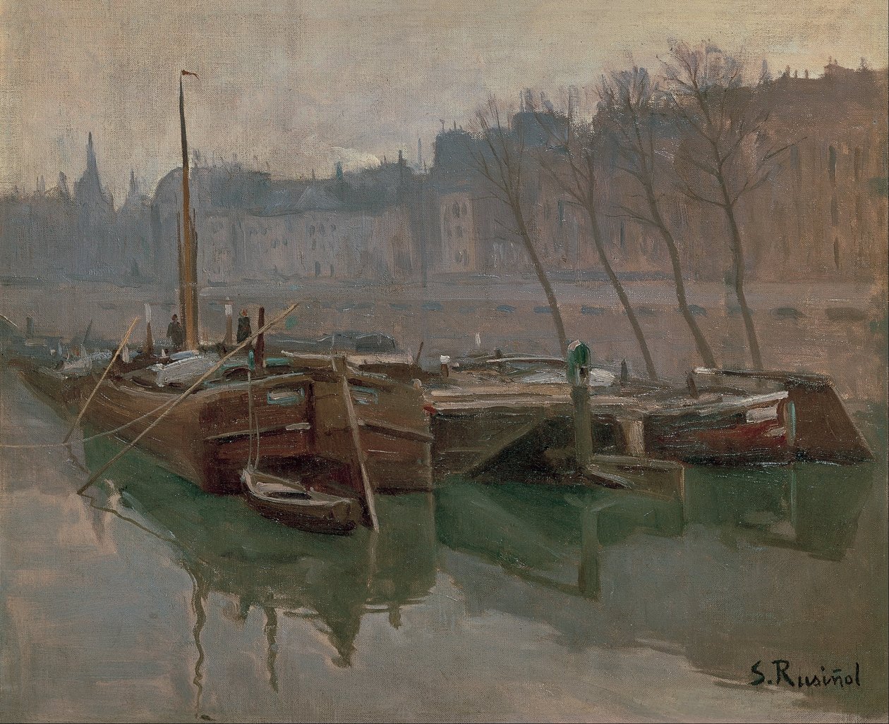 Łodzie na Sekwanie autorstwa Santiago Rusiñol