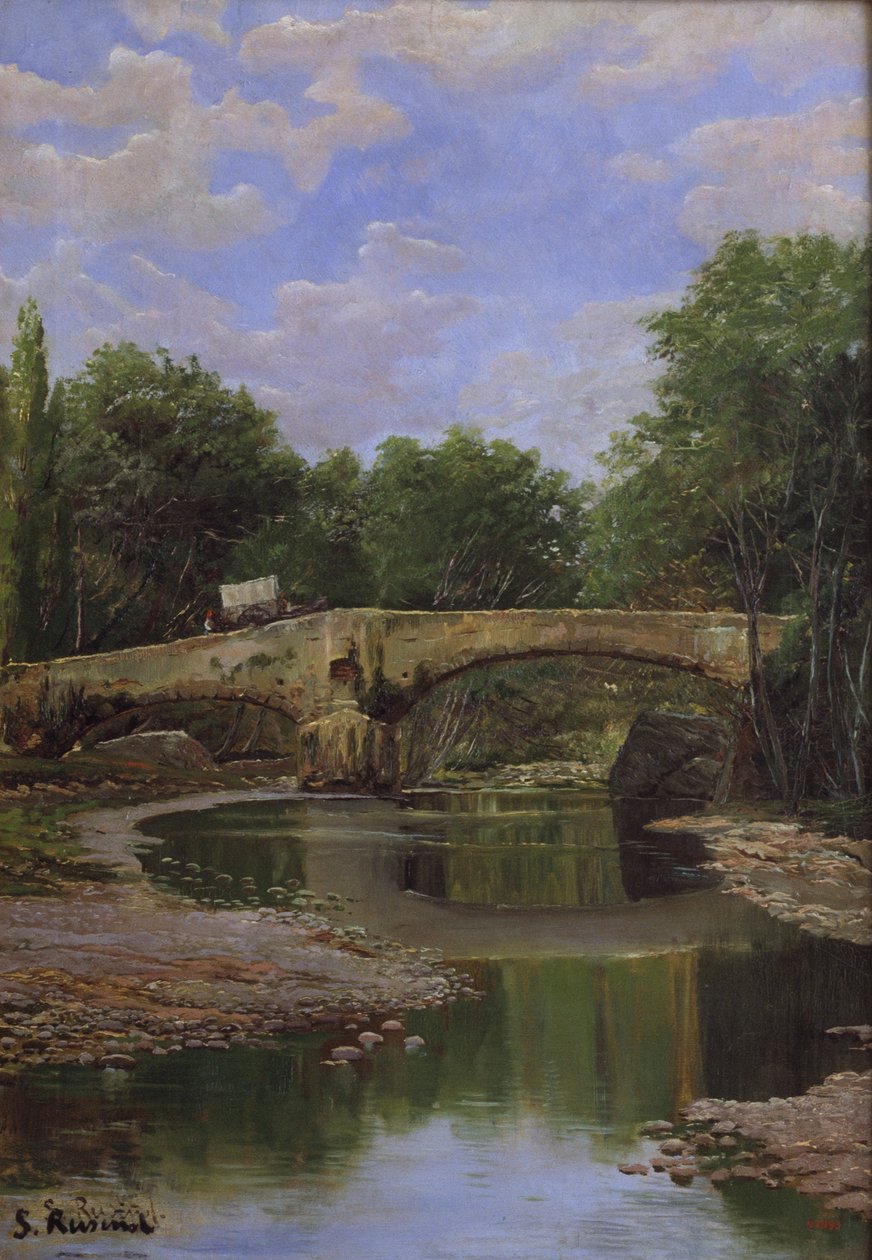 Most nad rzeką autorstwa Santiago Rusiñol
