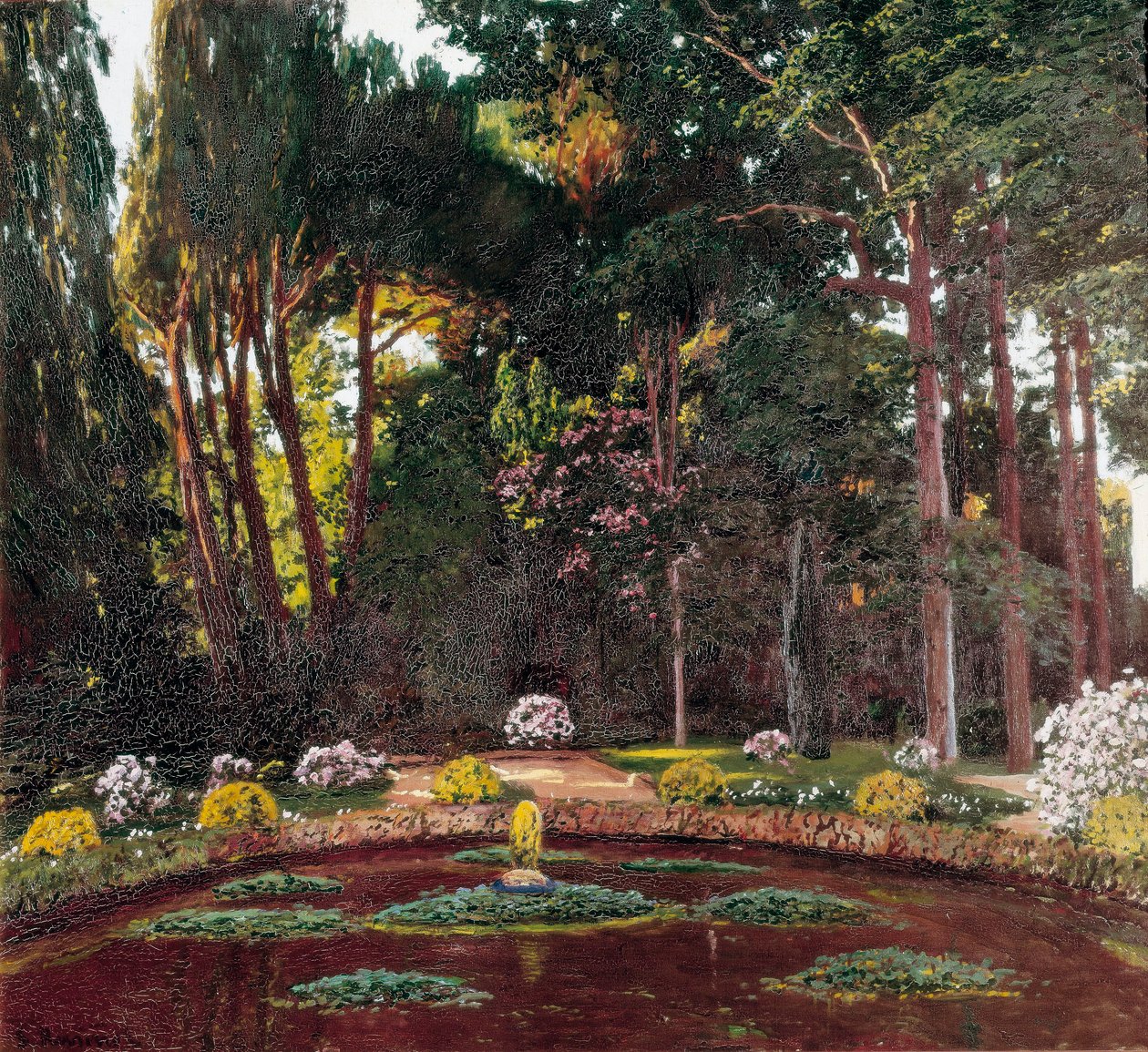 Art Nouveau „Ogród” (Arbucie). Obraz Santiago Rusinol y (i) Prats (1861-1931) El Vendrell z końca XIX wieku. Dom-Muzeum Pau Casals. autorstwa Santiago Rusinol i Prats