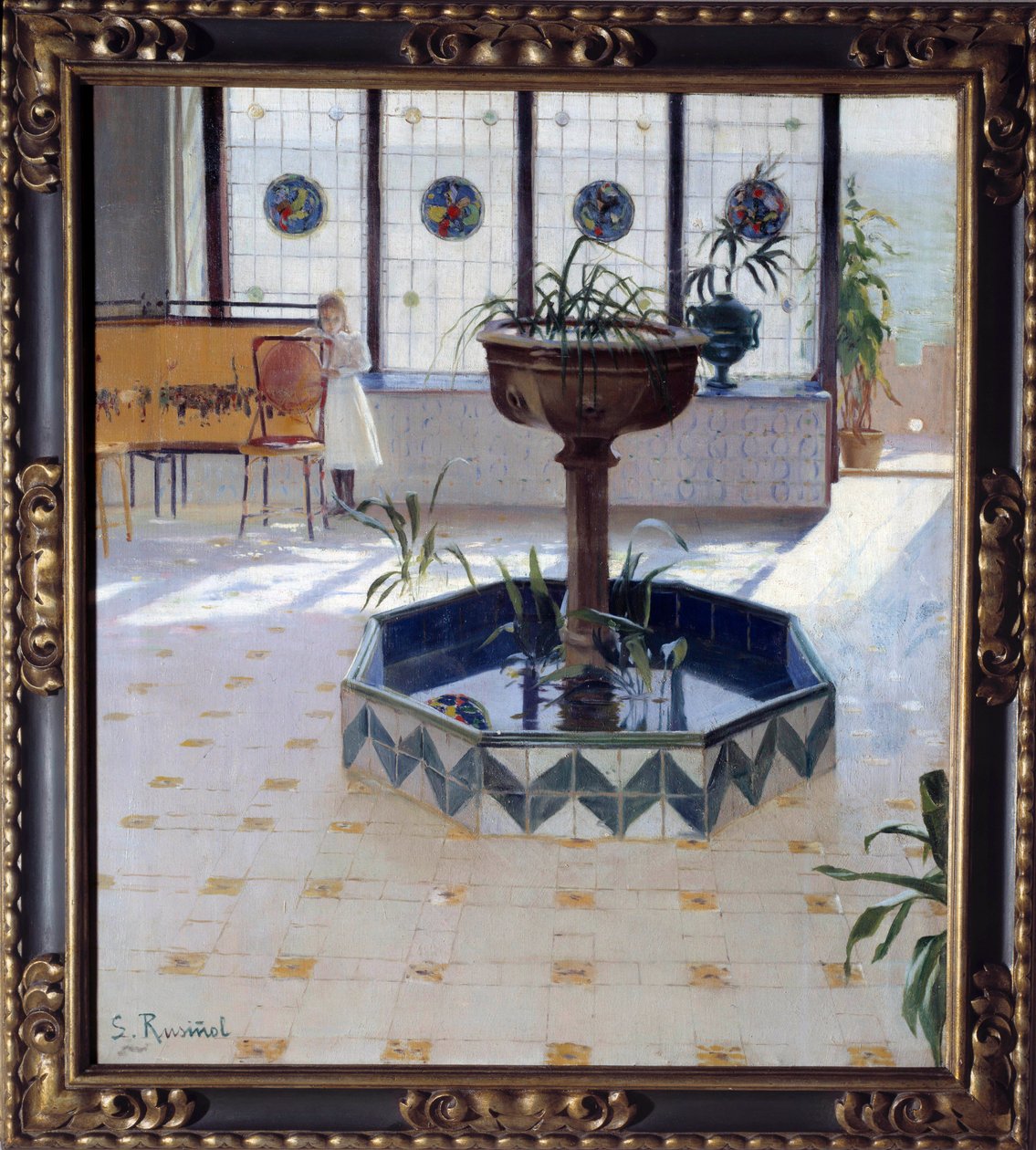 Fontanna pod werandą Obraz Jamesa Rusinola i (i) Pratsa (1861-1931) 1894 Ze zbiorów prywatnych autorstwa Santiago Rusinol i Prats