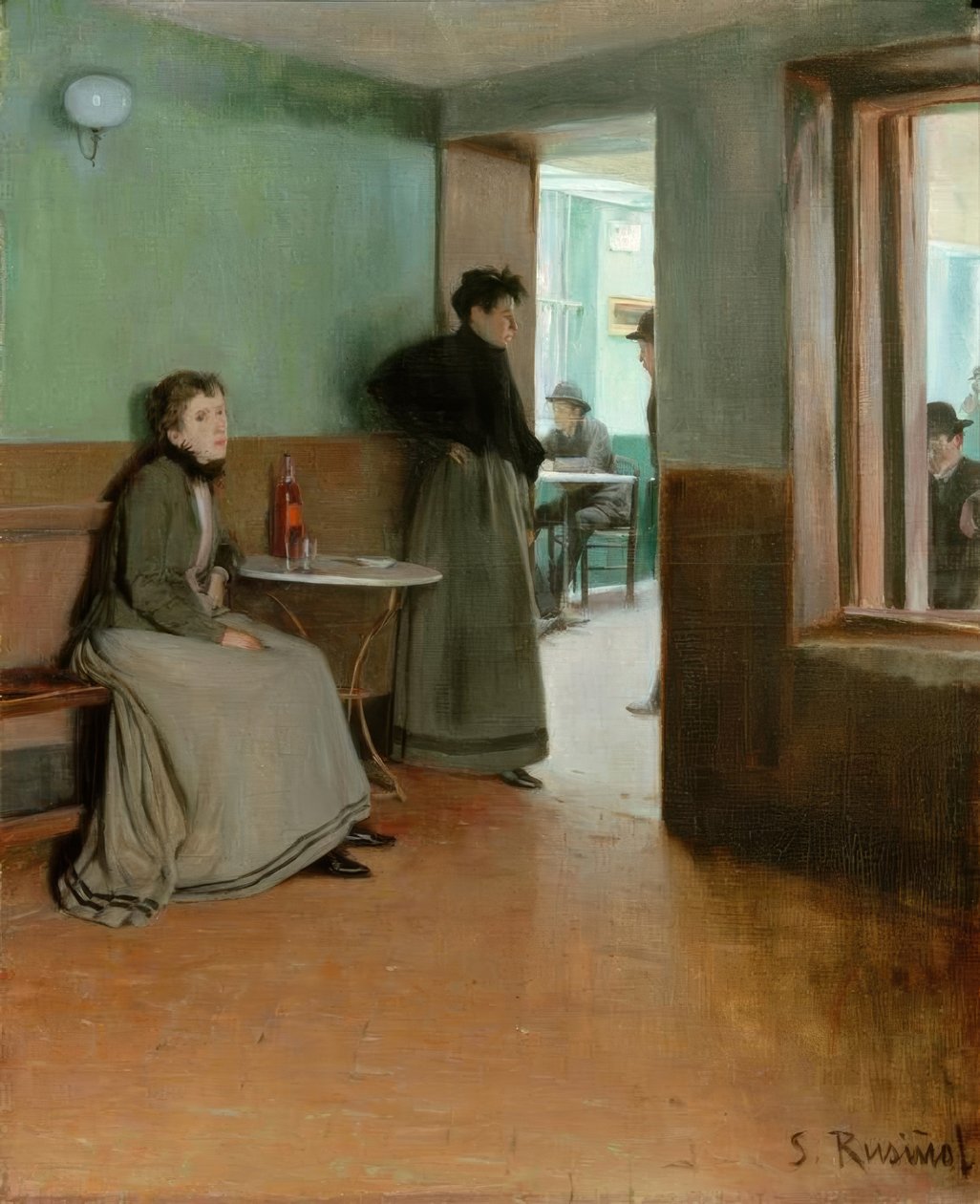 Akwarium (wewnątrz kawiarni) autorstwa Santiago Rusiñol