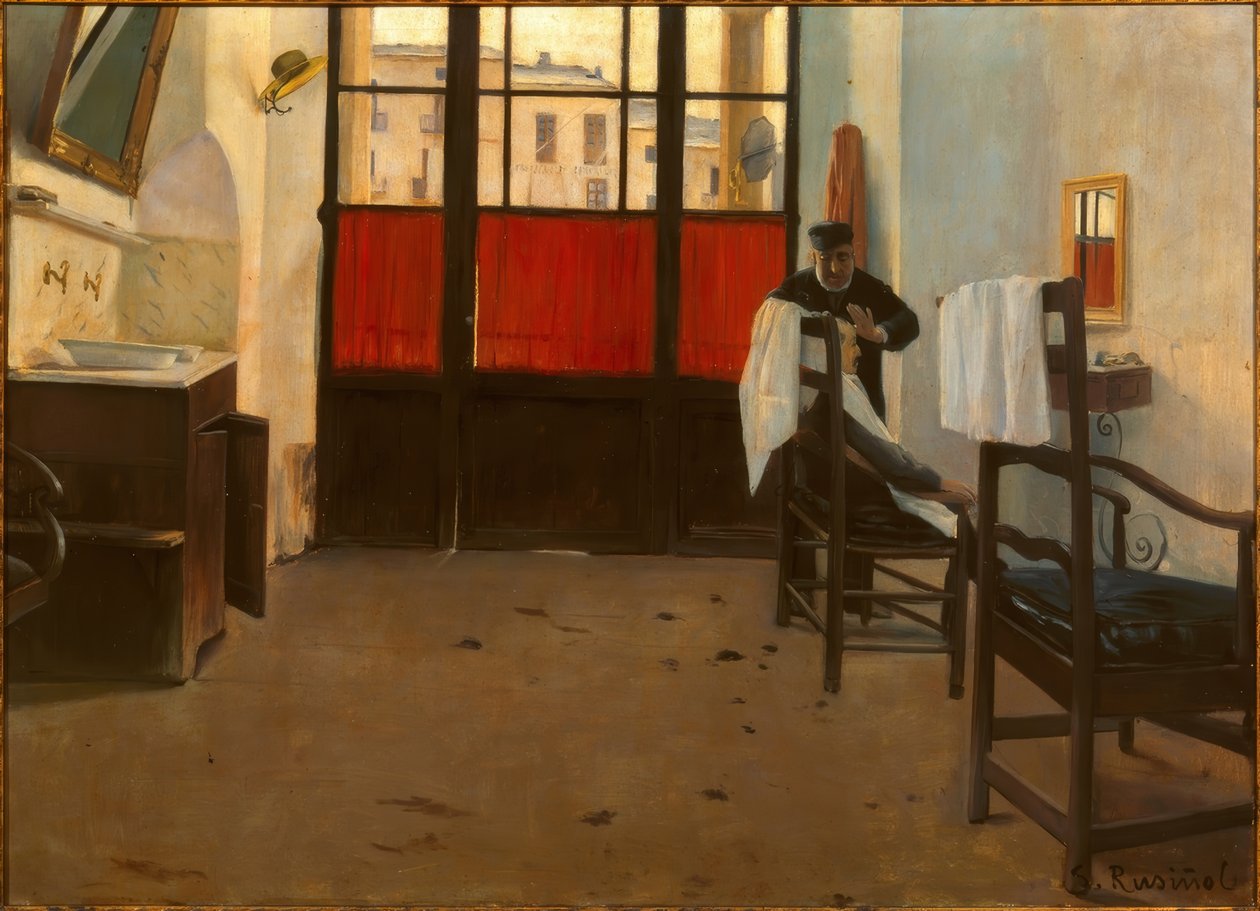 Fryzjer Puigcerda autorstwa Santiago Rusiñol