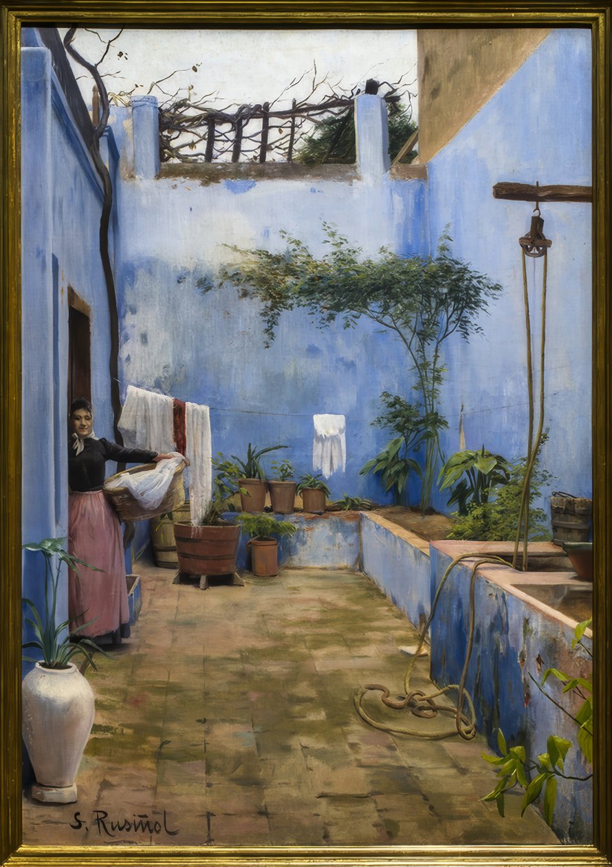 Niebieskie patio autorstwa Santiago Rusiñol