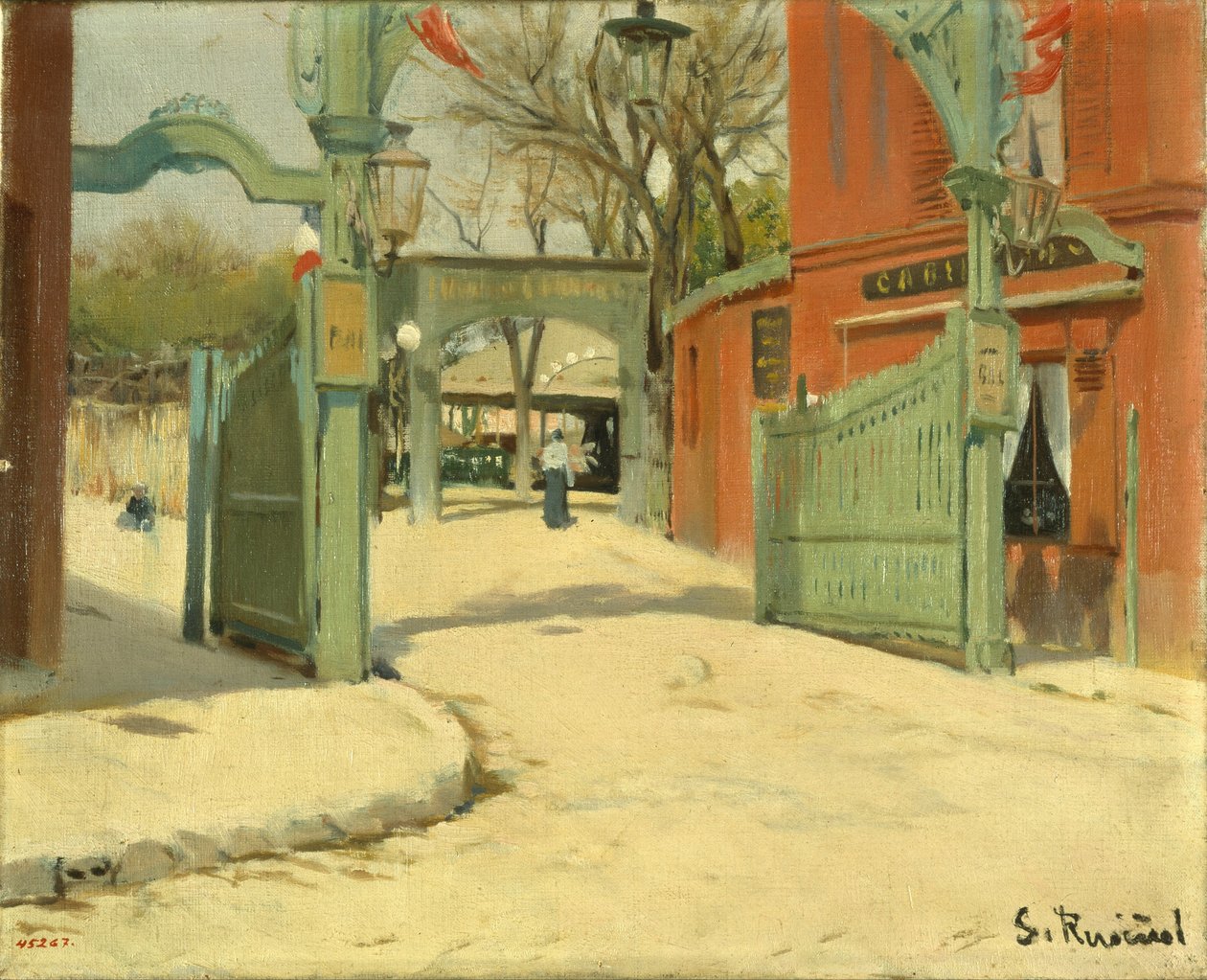 Wejście do parku Moulin de la Galette autorstwa Santiago Rusiñol