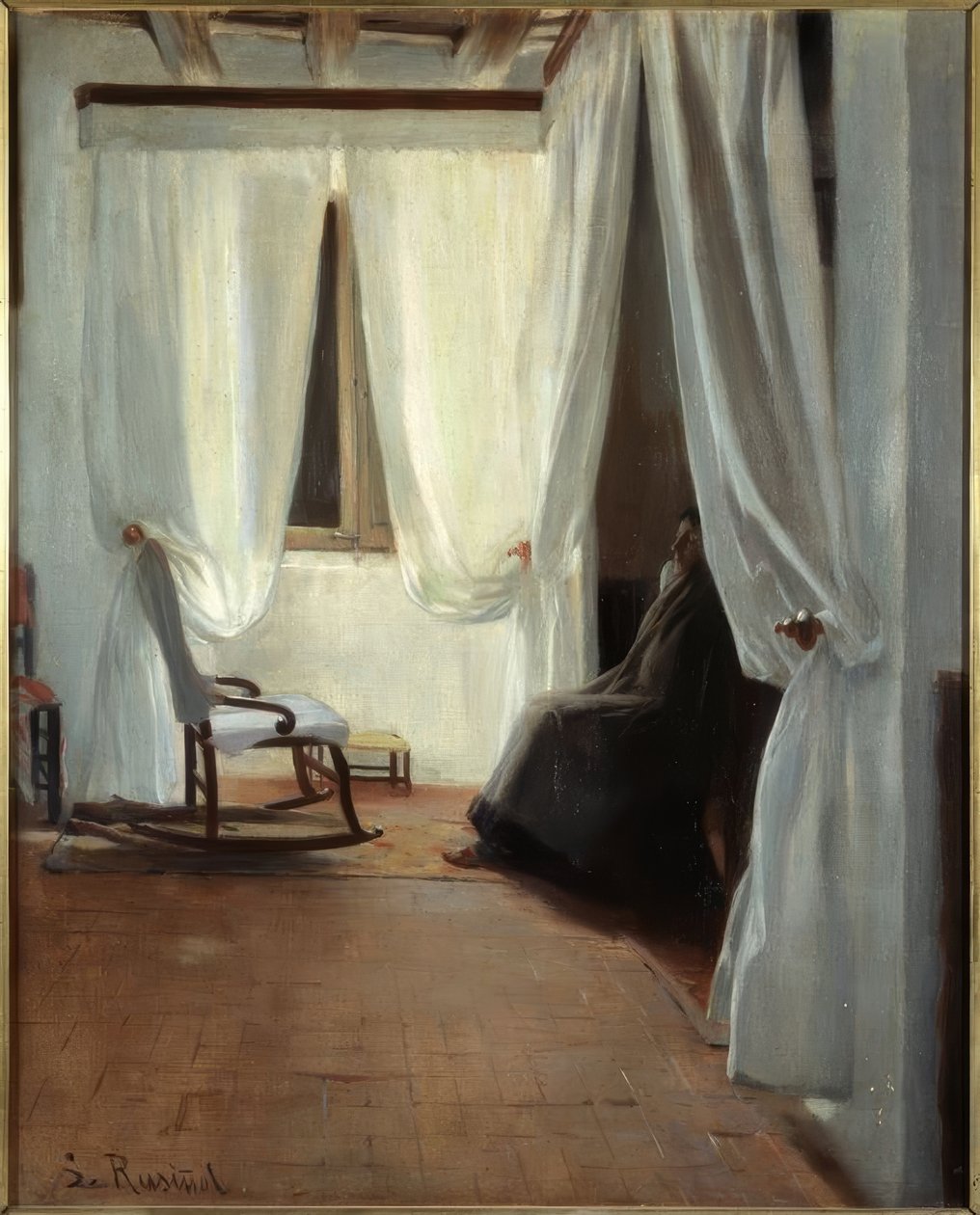 Chora kobieta autorstwa Santiago Rusiñol