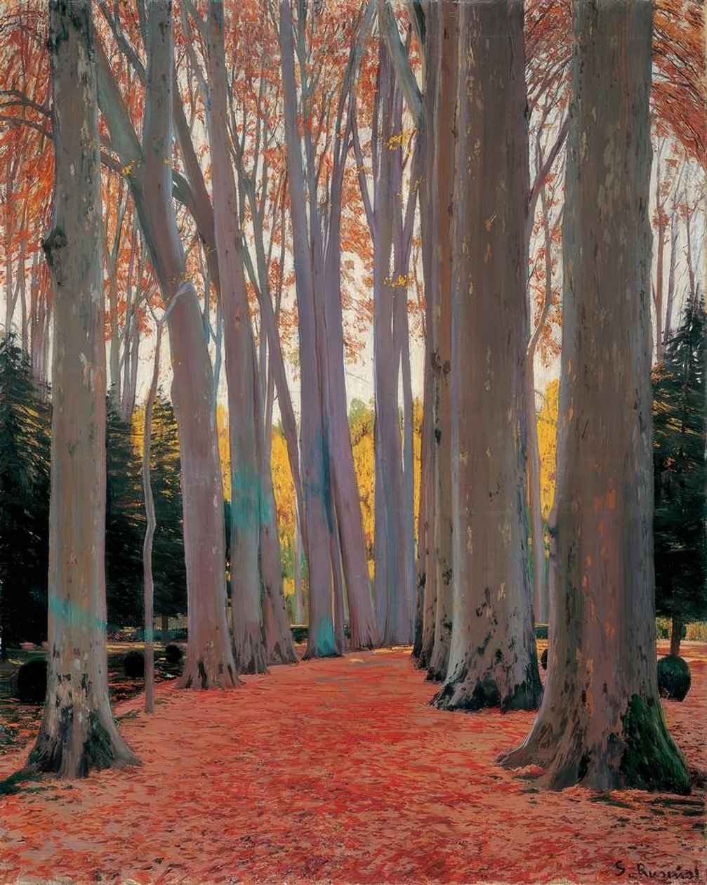 Platanallee autorstwa Santiago Rusiñol