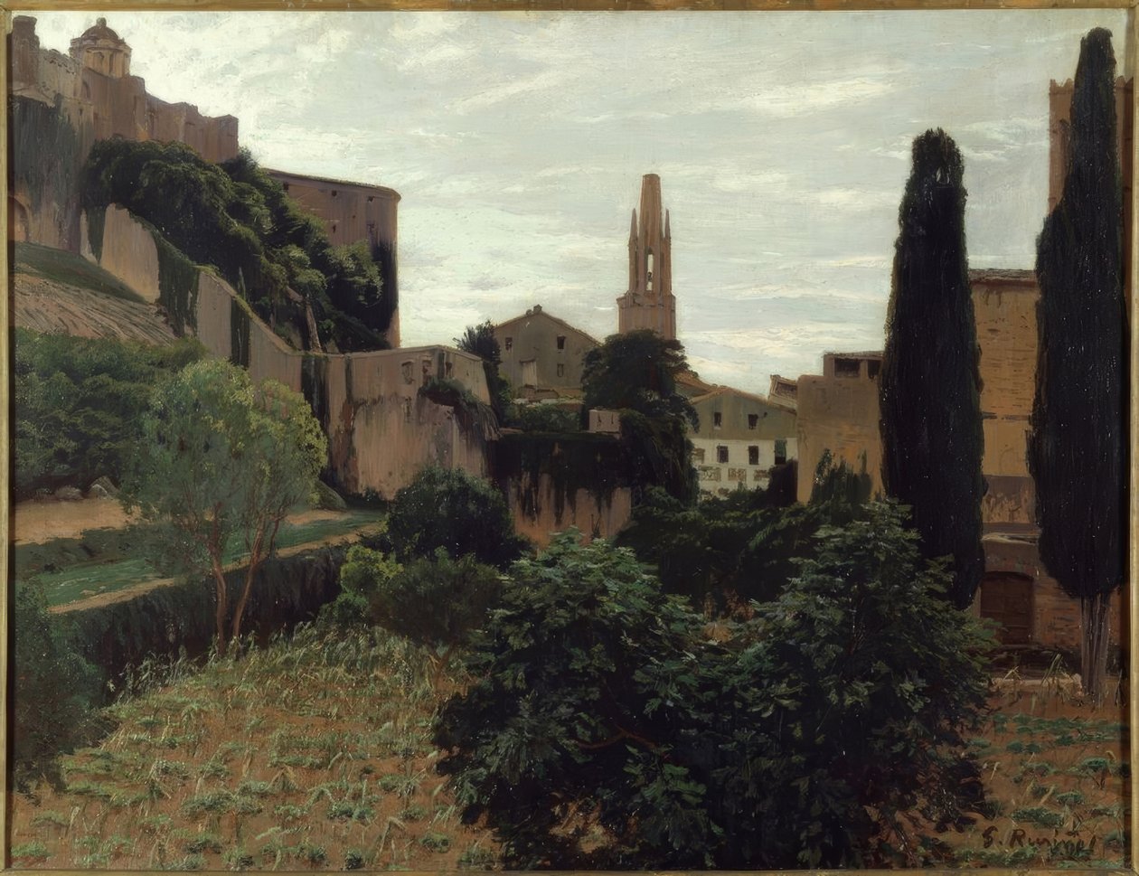 Santiago Rusiñol / „Girona III”, c. 1925, olej na płótnie, 93 × 123 cm. autorstwa Santiago Rusiñol