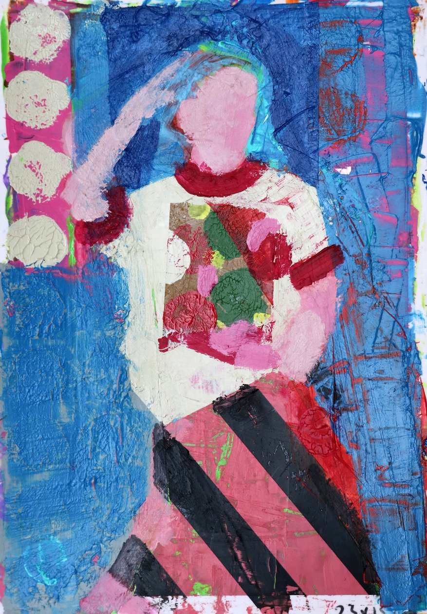 Elle #7, 2020 (akryl na papierze) autorstwa Sara Hayward