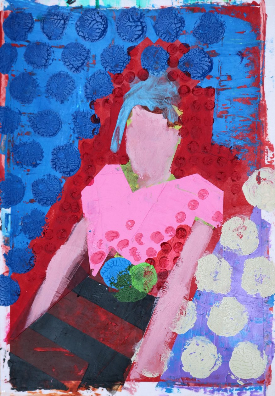 Elle #8, 2020 (akryl na papierze) autorstwa Sara Hayward