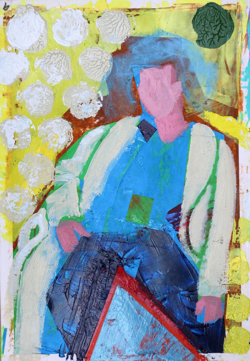 Elle #9, 2020 (akryl na papierze) autorstwa Sara Hayward