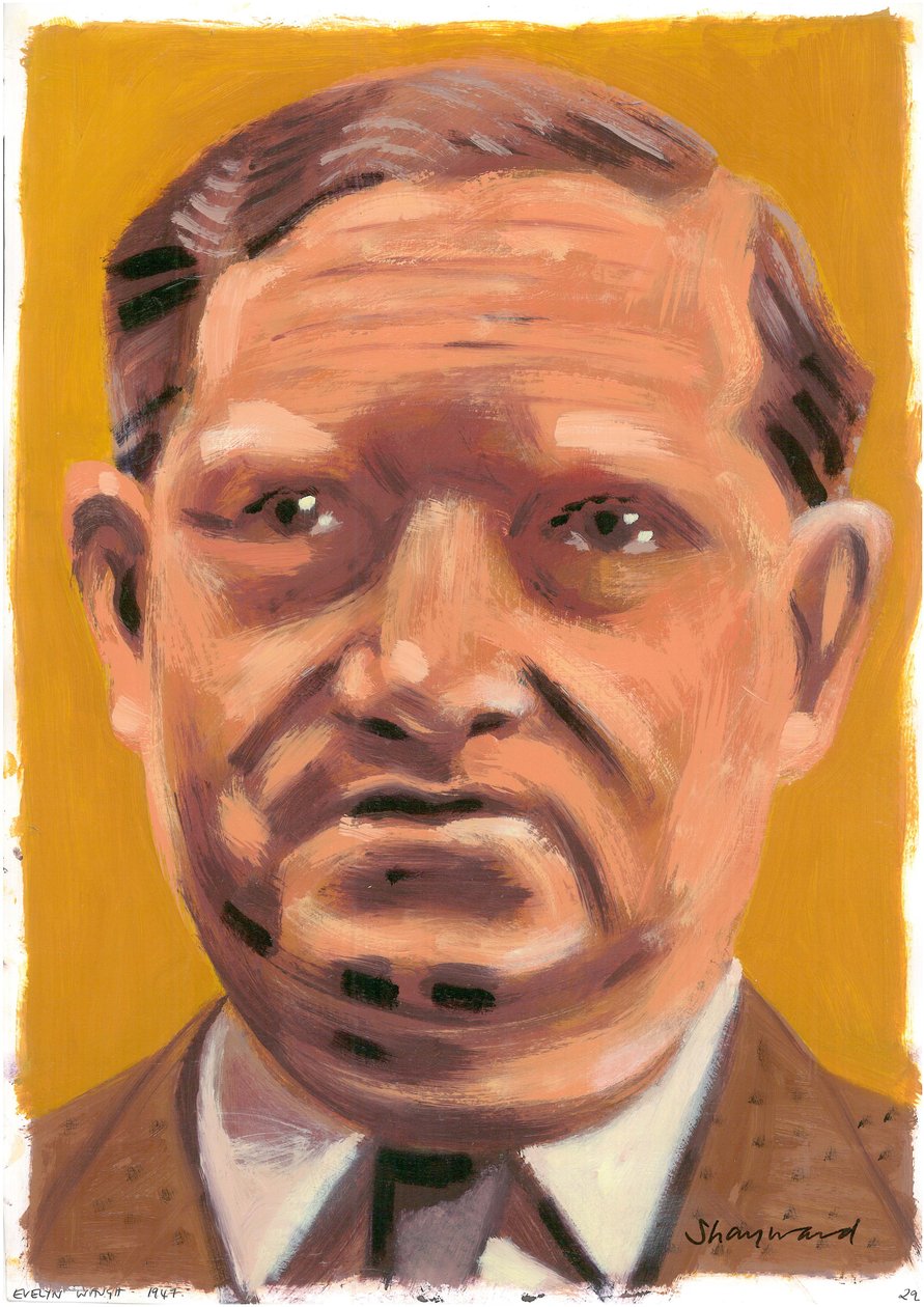 Evelyn Waugh, 2008 (olej na papierze) autorstwa Sara Hayward