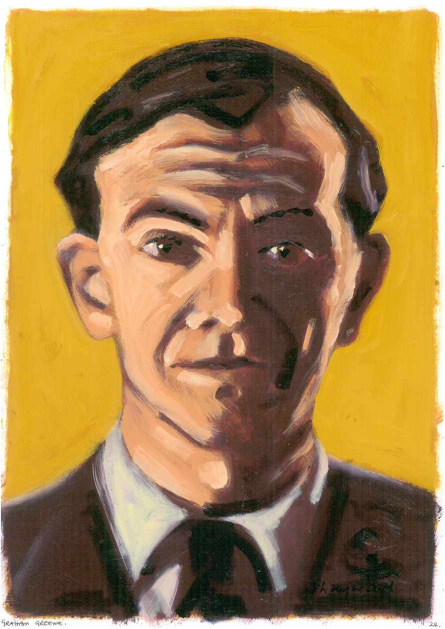 Graham Greene, 2008 (olej na papierze) autorstwa Sara Hayward