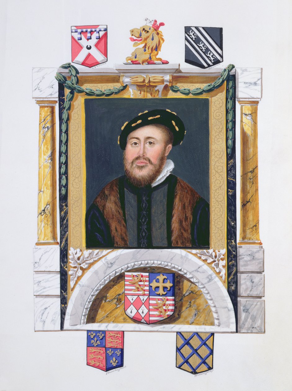 Portret Charlesa Brandona (1488-1545) księcia Suffolk jako młodzieńca (wc i gwasz na papierze) autorstwa Sarah Countess of Essex