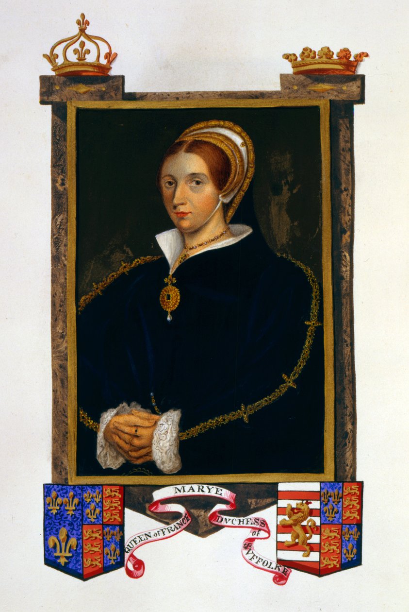 Portret Marii Tudor, ze „Pamiętników dworu królowej Elżbiety”, opublikowany w 1825 r. (wc i gwasz na papierze) autorstwa Sarah Countess of Essex