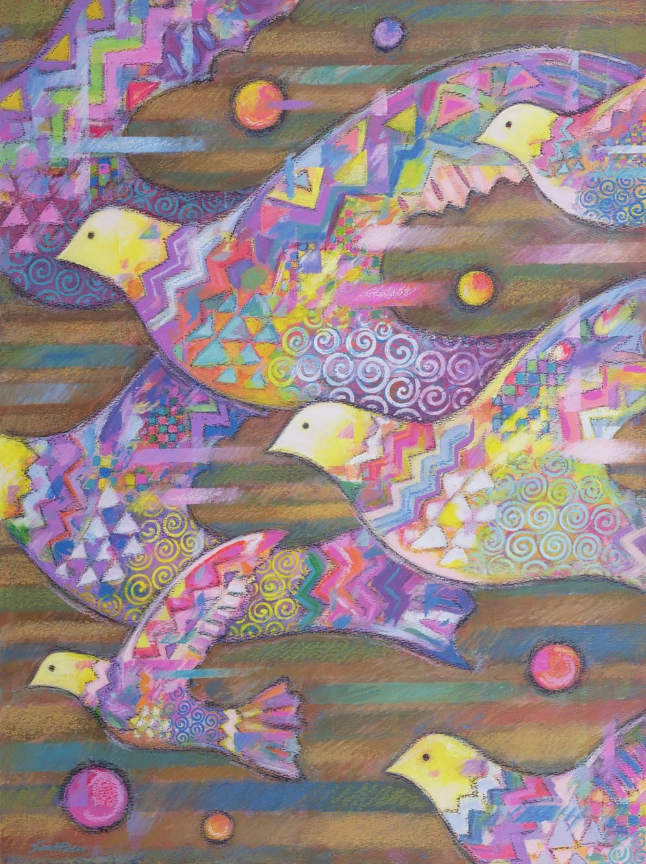 Jetstream, 1998 (pastel akrylowy i olejny na papierze) autorstwa Sarah Porter