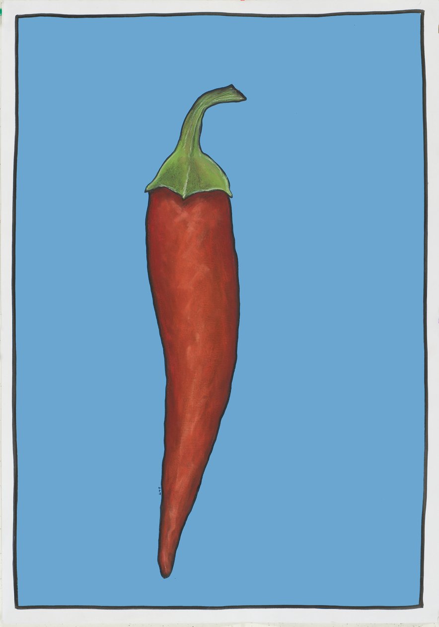 Chilli Blue, 2005 (olej i pastel na papierze) autorstwa Sarah Thompson Engels