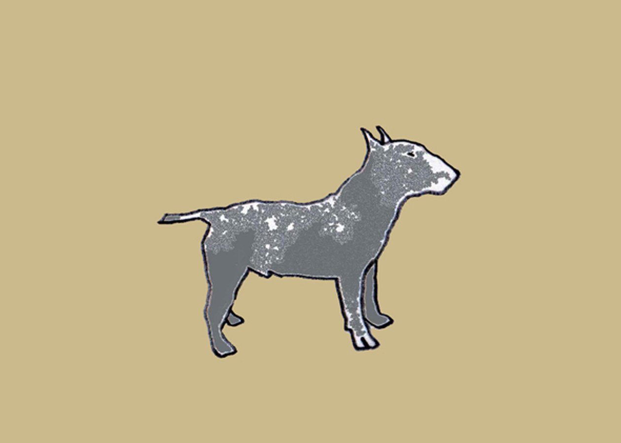 Terrier, 2009 (olej i tusz na papierze) autorstwa Sarah Thompson Engels