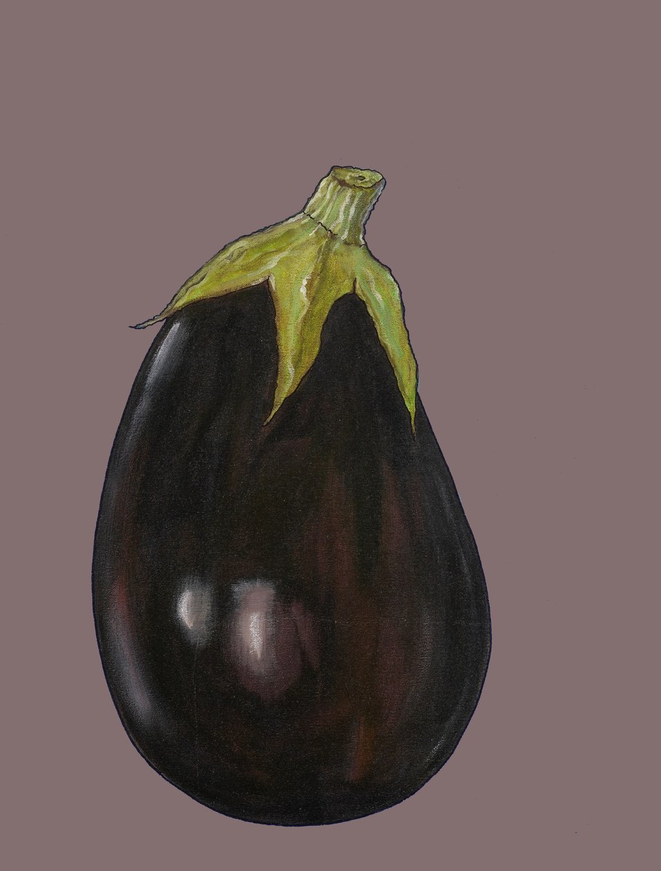 Bakłażan, 2006 (olej i pastel na papierze) autorstwa Sarah Thompson Engels