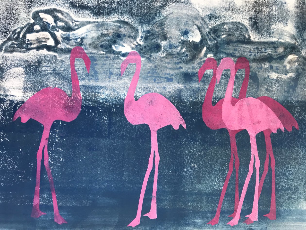 Flamingi autorstwa Sarah Thompson Engels
