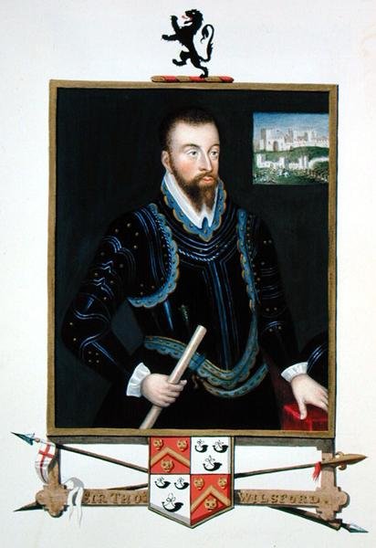 Portret sir Thomasa Wilsforda ze „Wspomnień dworu królowej Elżbiety”, opublikowanych w 1825 r. (akwarela i gwasz na papierze) autorstwa Sarah Countess of Essex