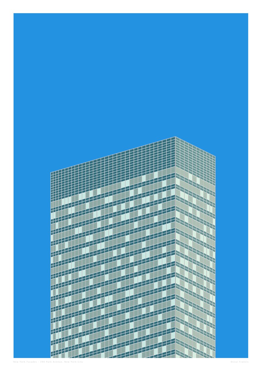 390 Park Avenue, NYC, 2014 (grafika giclee) autorstwa Sarah Evans