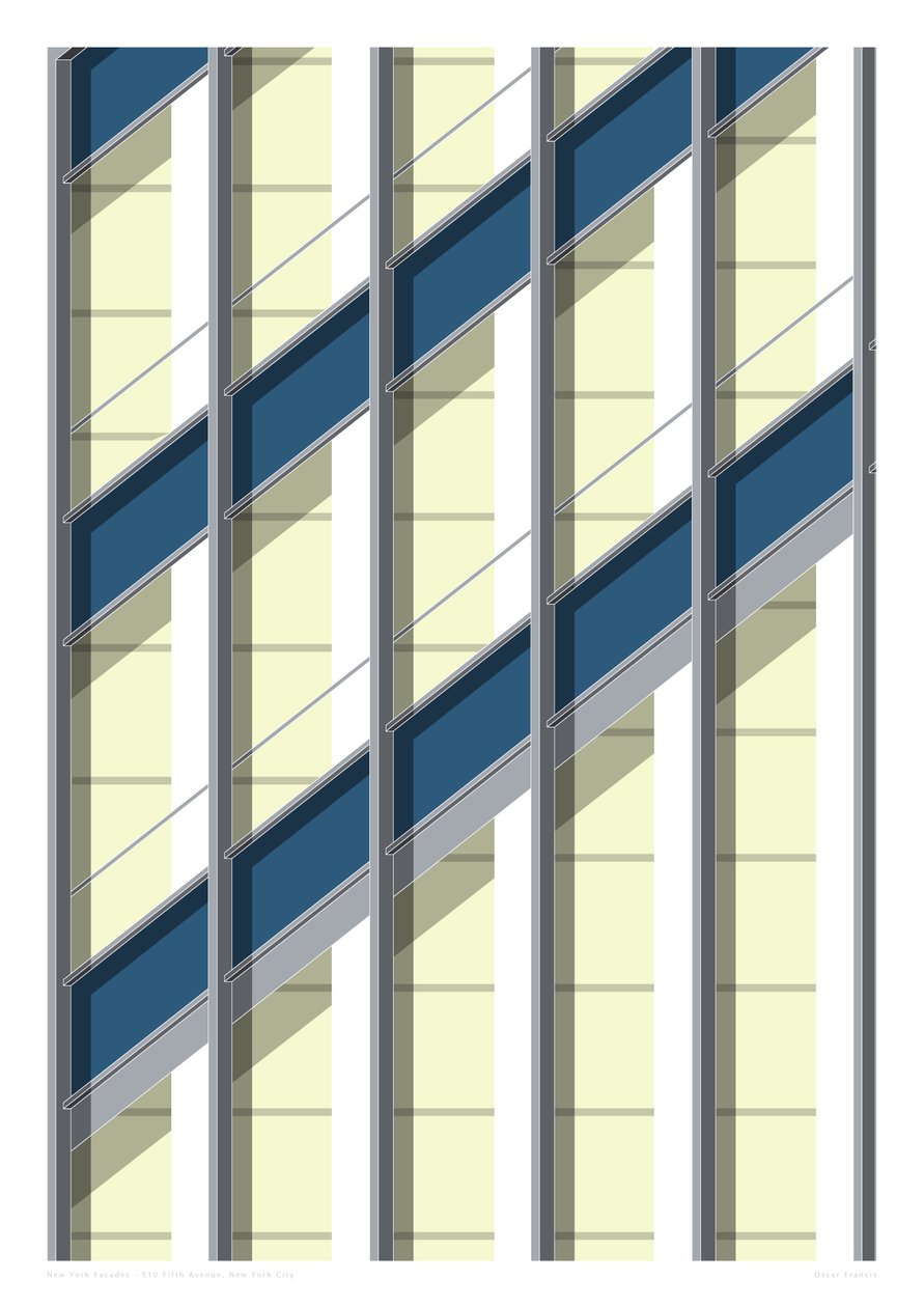 510 Fifth Avenue, NYC, 2015 (grafika giclee) autorstwa Sarah Evans