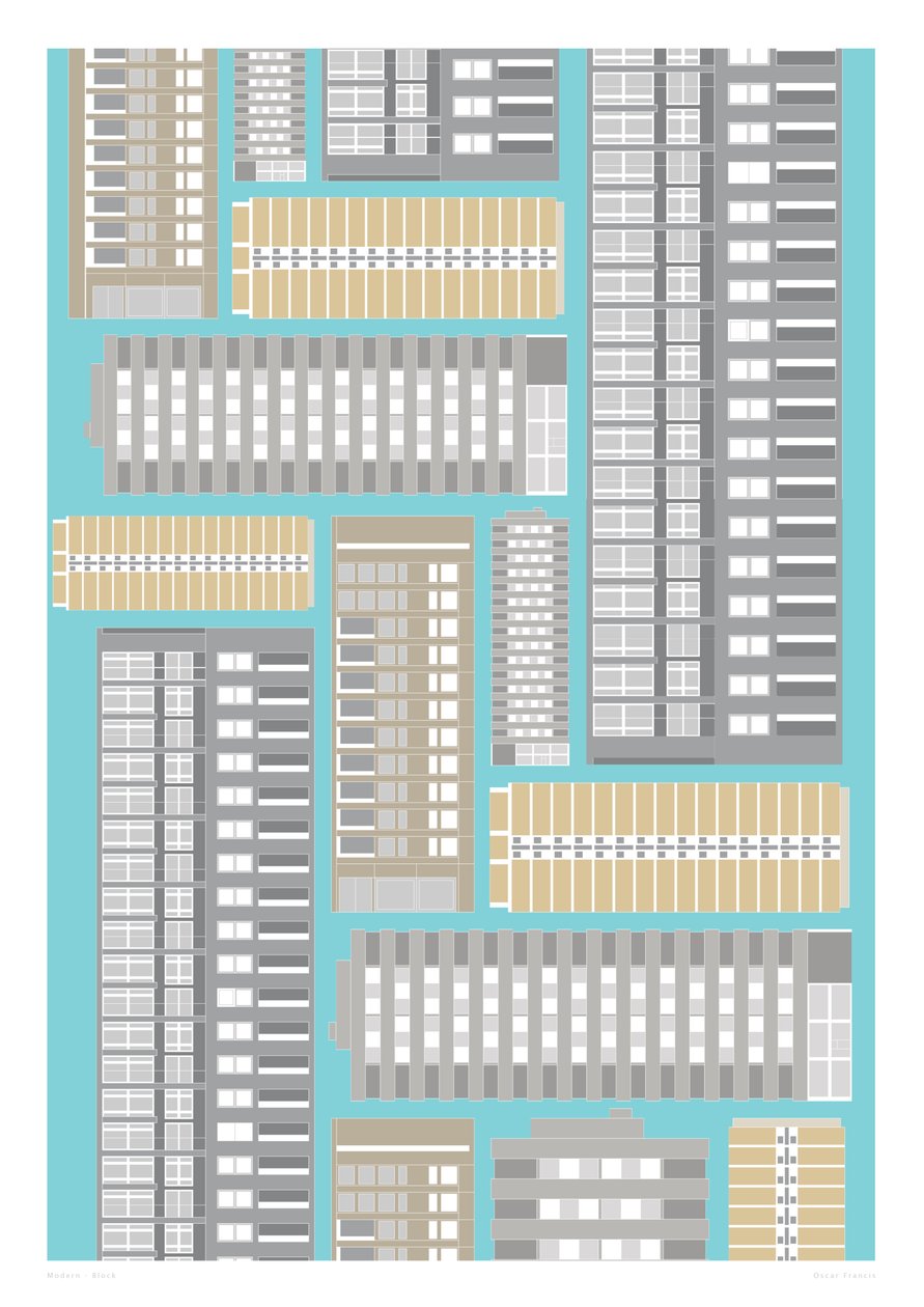 Modern Block, 2014 (grafika drukowana giclee) autorstwa Sarah Evans