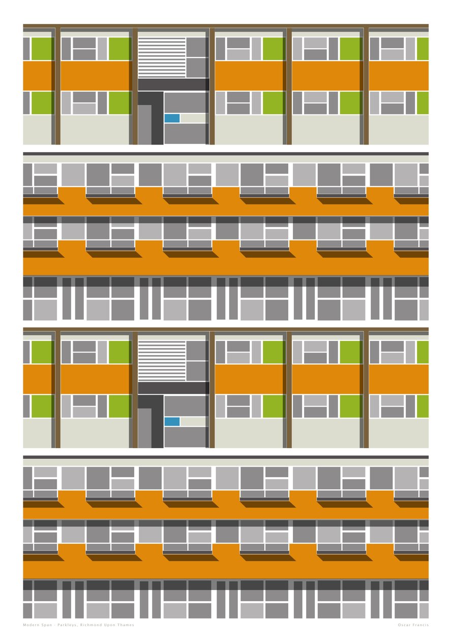 Parleys Estate, 2016 (grafika drukowana giclee) autorstwa Sarah Evans